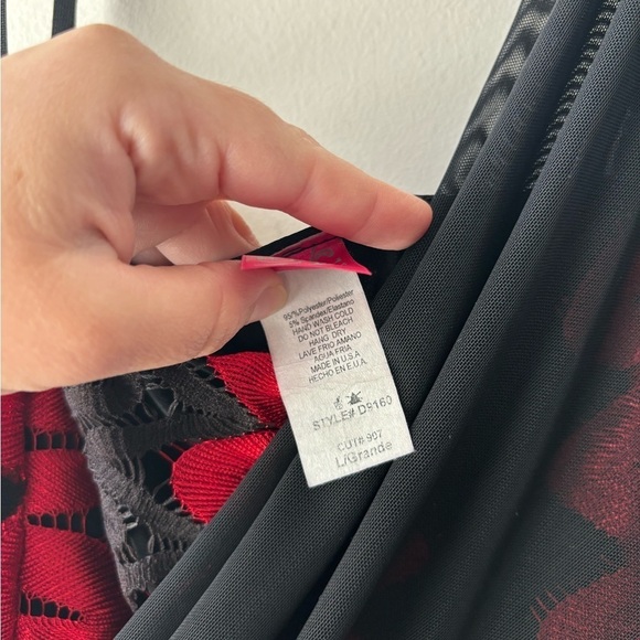 Y2k black and red high and low mini dress size L - Picture 3 of 7